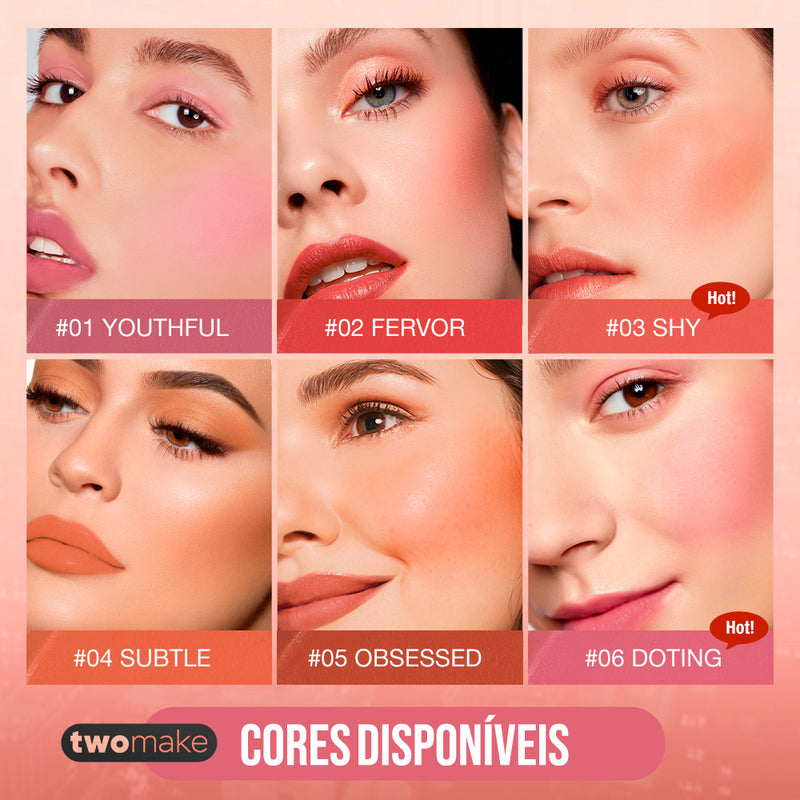 Batom Blush 3 em 1 Twomake