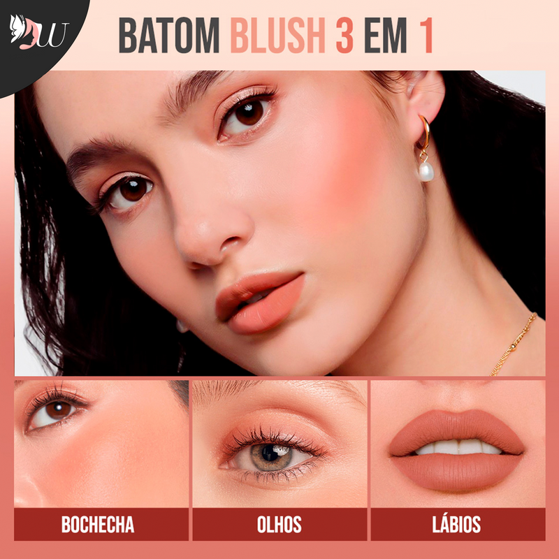Batom Blush 3 em 1 Twomake